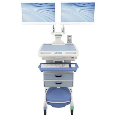 Penlon AccessPoint™ Dual Monitor Workstation on Wheels