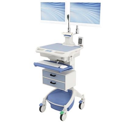 Penlon AccessPoint™ Dual Monitor Workstation on Wheels