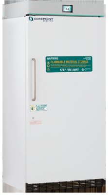 Corepoint Scientific Corepoint Scientific White Diamond Series Undercounter Flammable Storage Refrigerator, Freestanding, Solid Door