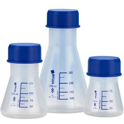 Erlenmeyer Polypropylene Flasks with Screw Closure