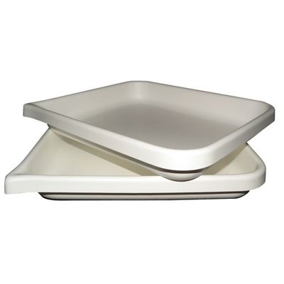 Flat Bottom Tray, White HDPE 
