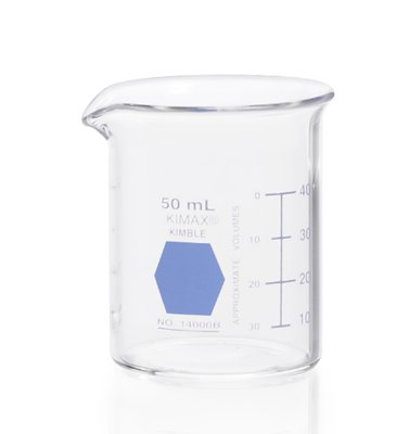 KIMBLE® KIMAX® Colorware Low Form Beakers, Double Capacity Scales