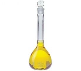 DWK Life Sciences KIMBLE® KIMAX® KimCote® Volumetric Flasks with ST Glass Stoppers, Class A