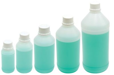 Narrow Mouth Bottles, HDPE w/ White Tamper-Evident HDPE Screw Closures
