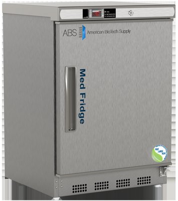 American Biotech Supply NSF Certified Stainless Steel Built-In Undercounter Solid Door Vaccine Refrigerators