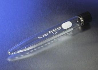 Corning PYREX© Conical Centrifuge Tubes, White Graduations, Screw Cap