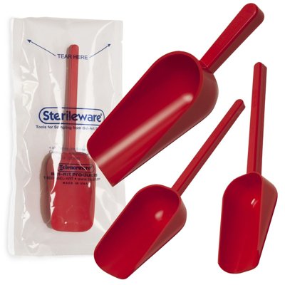 Red Sterileware® Scoops