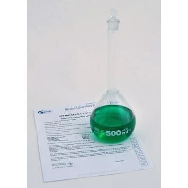 Volumetric Flask, Class A, with Glass Stopper, Individually Certified