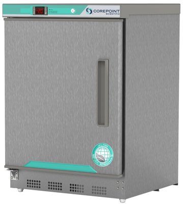 Corepoint Scientific White Diamond Series Stainless Steel Built-In Undercounter Manual Defrost Freezers