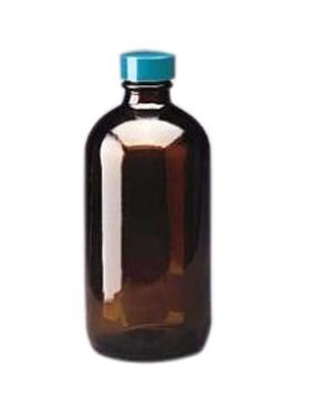 Qorpak Amber Glass Narrow Mouth Boston Round Bottles