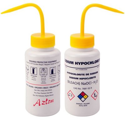 GHS Bleach Wash Bottles