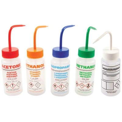 Dynalon Products LDPE GHS Wide Mouth Multilingual Wash Bottles