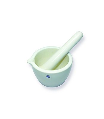 Porcelain Mortar & Pestle Set, Fully Glazed