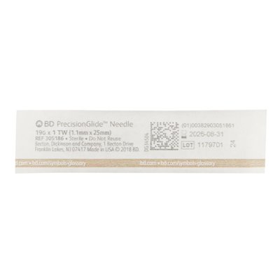 NDC PrecisionGlide™ Hypodermic Needles with Regular Bevel, Sterile