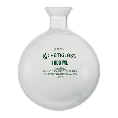 Receiving Plastic-Coated, Single-Neck, Round-Bottom Flasks