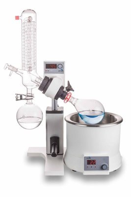 SCI100-S Rotary Evaporator, Vertical Coiled Condenser, Manual Lift