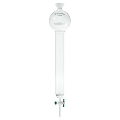 Spherical Joints Chromatography Columns, with Reservoir, PTFE Stopcock, & Fritted Disc