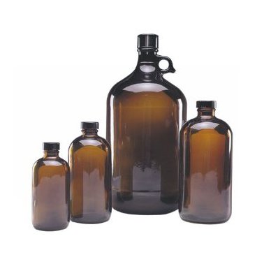 WHEATON® Safety Coated Bottle, Amber Glass
