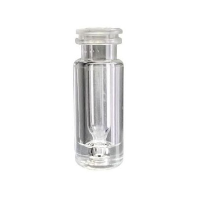 JG Finneran Associates 100µL Limited Volume Snap Ring™ Crimp Top Plastic Vials, Glass Insert, 11mm Finish