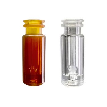 100µL Limited Volume Snap Ring™ Crimp Top Plastic Vials, Glass Insert, 11mm Finish