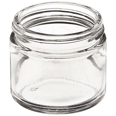 Clear Glass Short Straight Sided Wide Mouth Jars without Closures