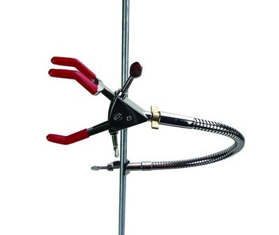 United Scientific 3-Prong Clamp with Flexible Extension Rod