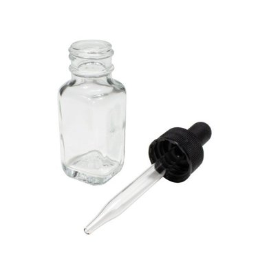 Flint Glass Square Bottles With Dropper