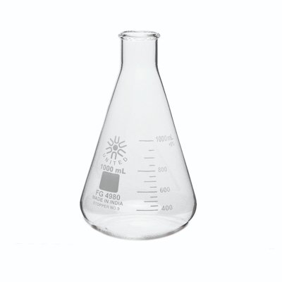 United Scientific Narrow Mouth Erlenmeyer Flasks, Borosilicate Glass, 10mL - 5000mL