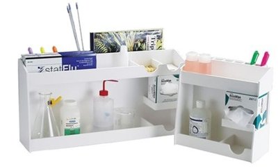 pH Meter Organizer in White PVC: 24" W x 12" H x 6" D
