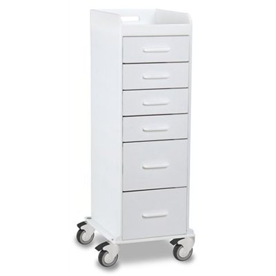 TrippNT Polyethylene Tall Locking 6 Drawer Cart