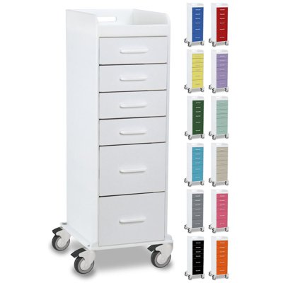 Polyethylene Tall Locking 6 Drawer Cart