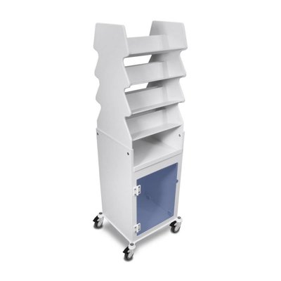 PVC Tall Slanted Suture Cart with Bulk Storage Area