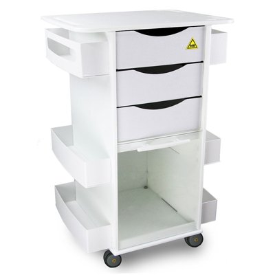 White Polyethylene MRI Core DX Lab Cart