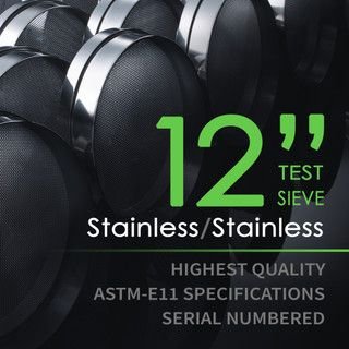 WS Tyler 12" Stainless Steel ASTM Test Sieves, Full Height