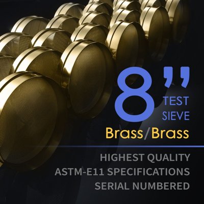 WS Tyler 8" Brass/Brass ASTM Test Sieves, Half Height