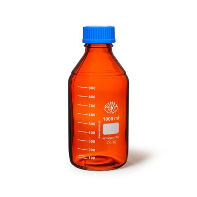 Amber Graduated Media Storage Bottles
