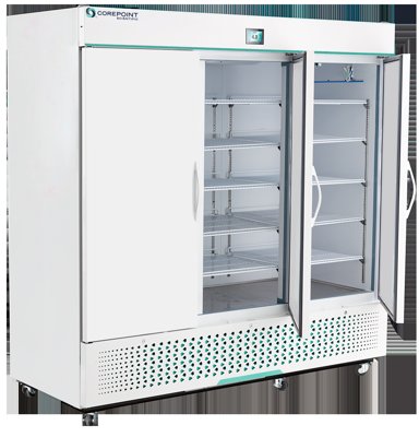 Corepoint Scientific Corepoint Scientific White Diamond Series Solid Door Upright Refrigerators