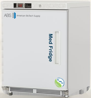 American Biotech Supply NSF Certified ADA Built-In Undercounter Solid Door Vaccine Refrigerators
