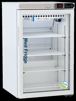 American Biotech Supply NSF Certified Freestanding Glass Door Undercounter Pharmacy Refrigerators