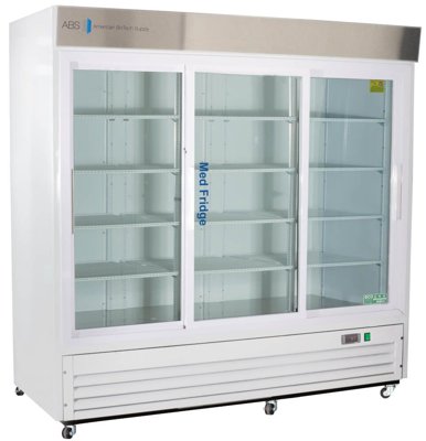 American Biotech Supply Standard Pharmacy Glass & Solid Door Laboratory Refrigerators