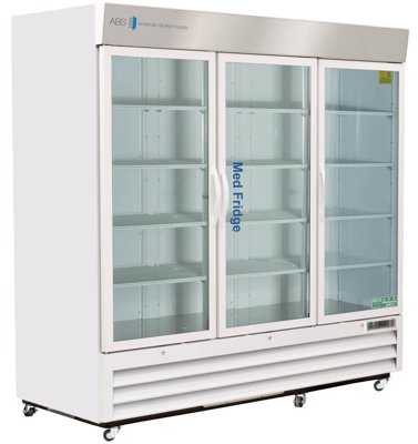 American Biotech Supply Standard Pharmacy Glass & Solid Door Laboratory Refrigerators