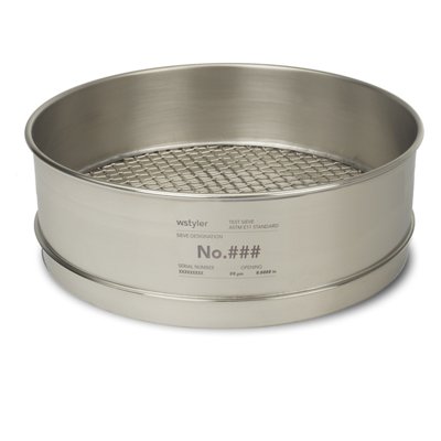 12" Stainless Steel ASTM Test Sieves, Full Height