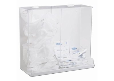 2-in-1 PVC/Acrylic Wall-Mountable Large Apparel Dispenser