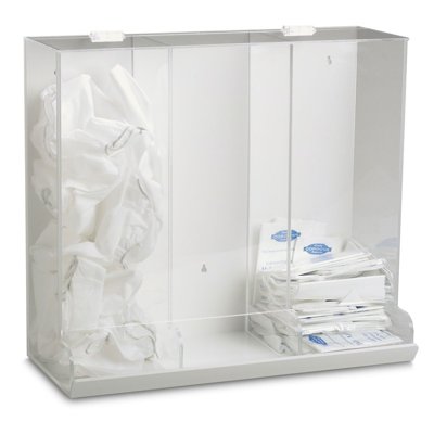 3-in-1 White PVC and Clear Acrylic Large Apparel Dispensing Bin