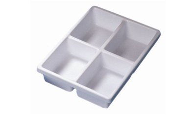 4-Pocket White Styrene Drawer Organizer