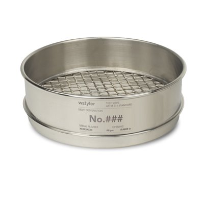 8" Stainless Steel ASTM Test Sieves, Full Height
