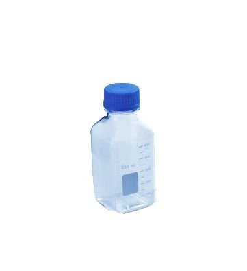 United Scientific Clear Graduated Polycarbonate Square Media Storage Bottles