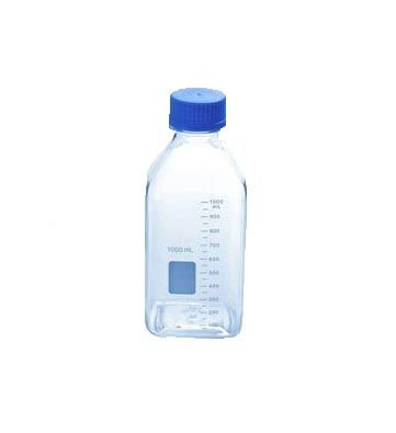 United Scientific Clear Graduated Polycarbonate Square Media Storage Bottles