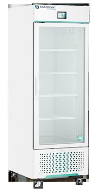 Corepoint Scientific Corepoint Scientific White Diamond Series Glass Door Upright Refrigerators