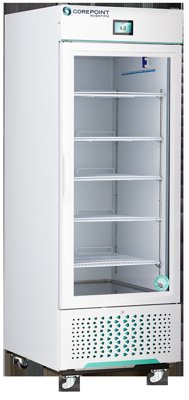 Corepoint Scientific Corepoint Scientific White Diamond Series Glass Door Upright Refrigerators